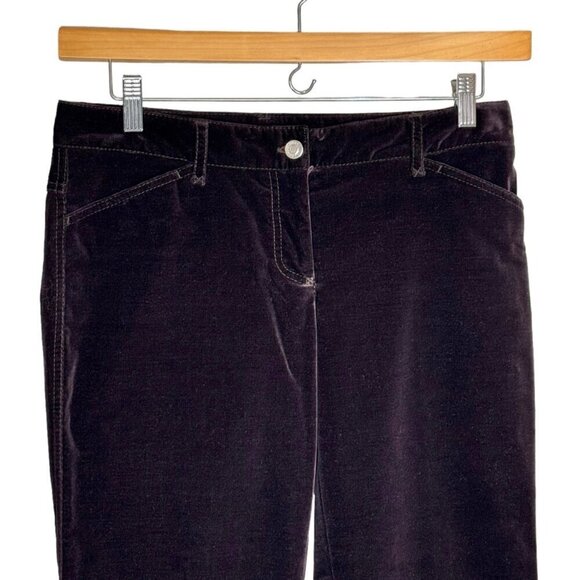 DOLCE & GABBANA Velvet Dress Pants Sz.8 Dark Brown Straight Leg Mid Rise - Picture 2 of 14